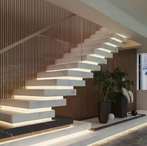 Kit De Support D'escalier Suspendu Modulaire En Acier - Moderne 90x20 Cm