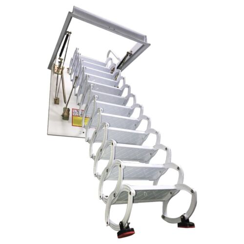 Folding Ladder White 9.8ft/12Steps