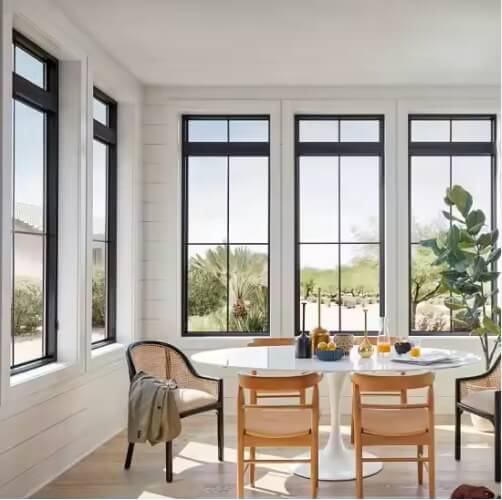 Custom Made Modern Aluminum Black Casement Window with Mosquito