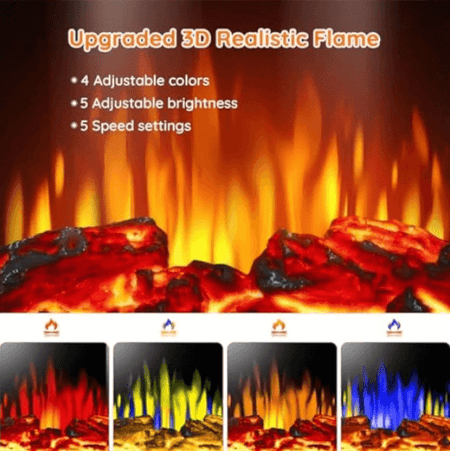 infrared quartz electric fireplace