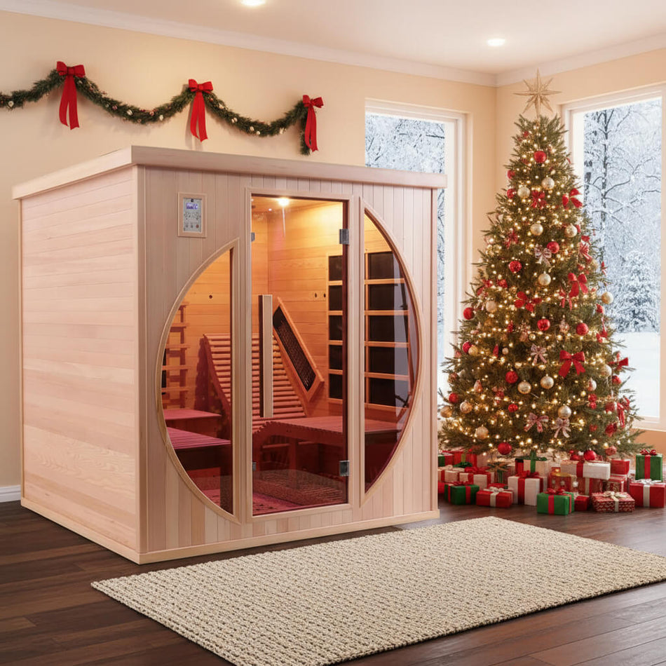 Double Lounge Indoor Far-Infrared Solid Wood  Sauna