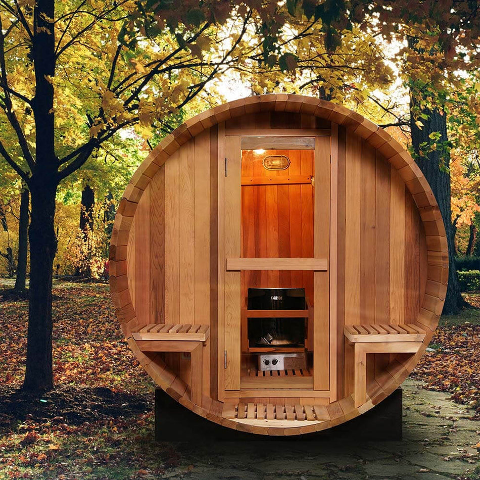 Traditional Barrel Shaped Outdoor Sauna