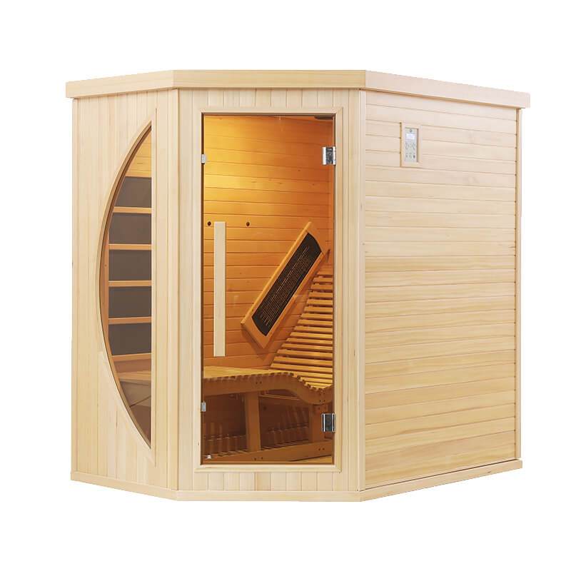 Indoor Infrared Hemlock Sauna with Ergonomic Lounge Chair