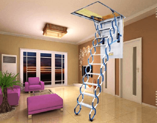 electric /motorized attic aluminum folding stairs