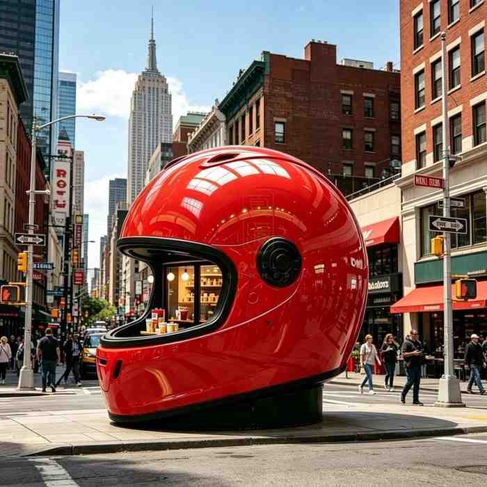Creative Helmet-Design Mobile Food Kiosk & Outdoor Commercial Fast Food Stall