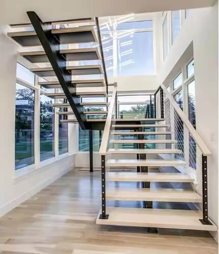 Glass Steel Floating Stairs