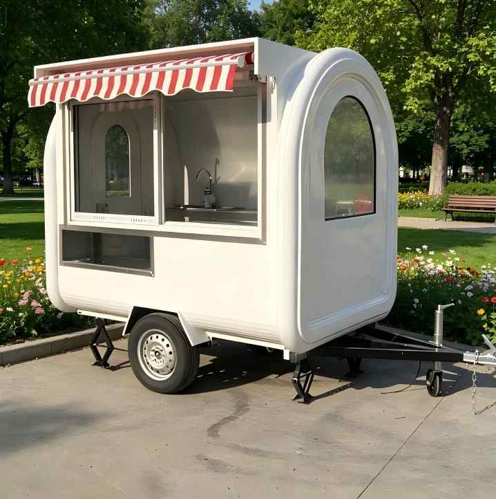 Mobile Food Trailer with Commercial Kitchen for Burgers, Coffee & Ice Cream