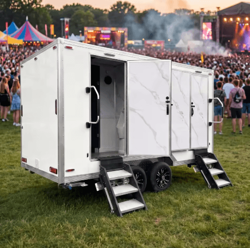 Dual-Compartment Mobile Restroom Trailer