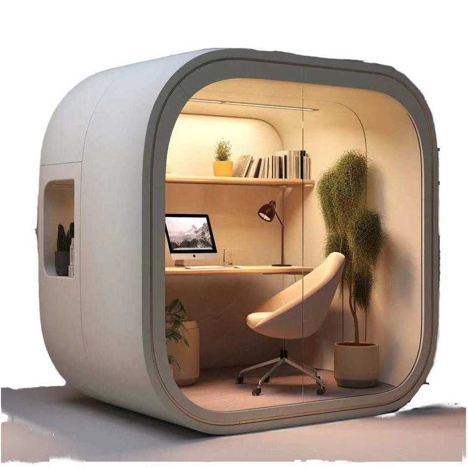 Modular Soundproof Office Pod – Portable Acoustic Cabin with Adjustable Height & Storage