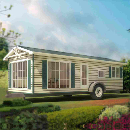 Modern Luxury SIP & Light Steel Prefab 2-Bedroom Cabin on Wheels