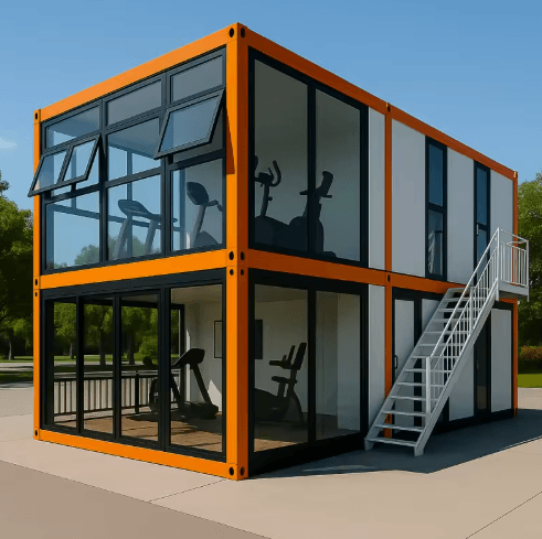 Insulated 20ft Prefab Outdoor Gym Pod - Fire-Proof Steel Frame