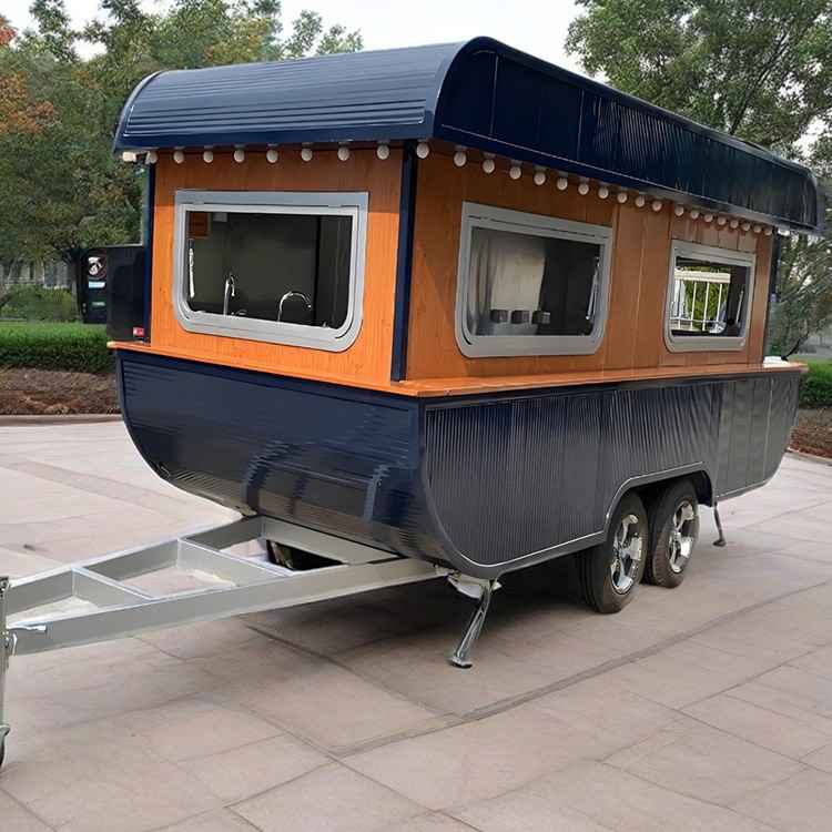 Ship-Shape Mobile Food Trailer & Multi-Functional Catering Cart