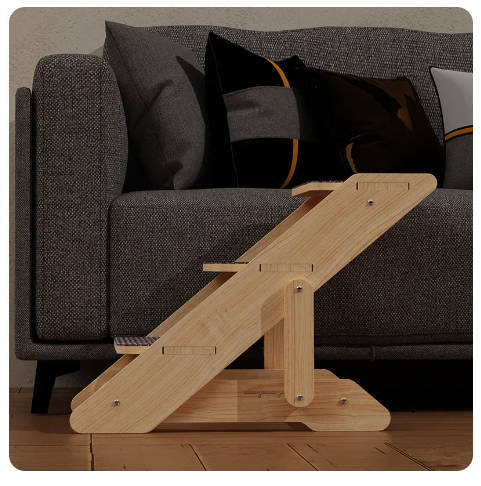 Wooden Ladder for Pet Dog and Cat Step Up and Down