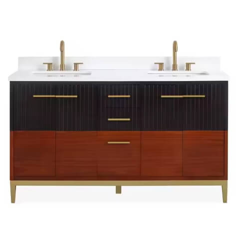 60 Inch Solid Wood Floor Standing Bathroom Cabinet