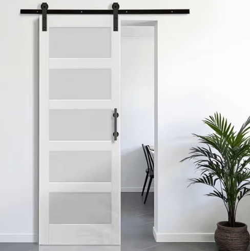 30 In X 84 In Barn Door with 5FT Hardware Kit 5 Panel