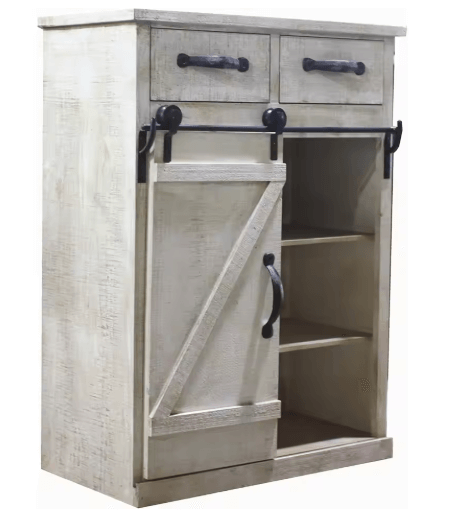 Wood Storage Cabinet with Sliding Barn Door