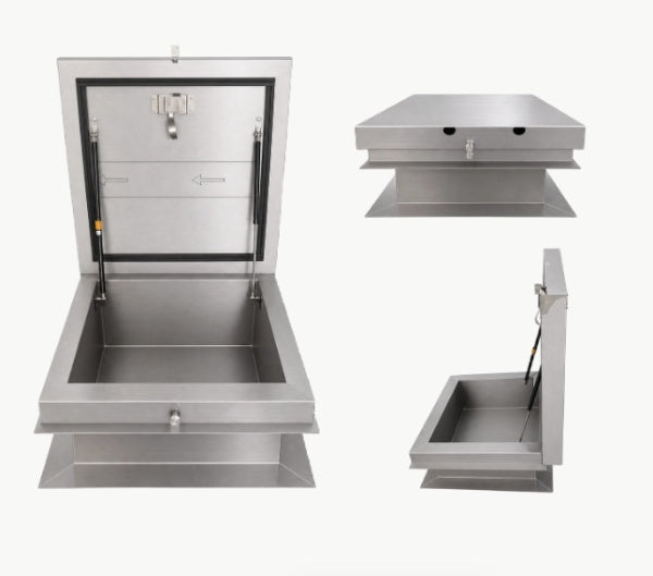 30x30 inch Aluminum Roof Access Hatch | Commercial Grade - US Stock Heavy Duty Access Door with Gas Springs