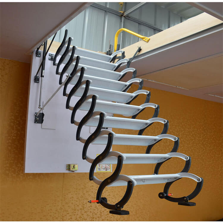 attic ladder with handrail