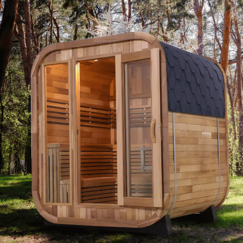 4-6 Capacity Canada Red Cedar Heater Wood Steam Glass Sauna