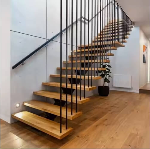 Solid Wood Floating Stairs