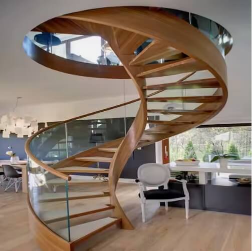 Wooden Curved Staircase Kit